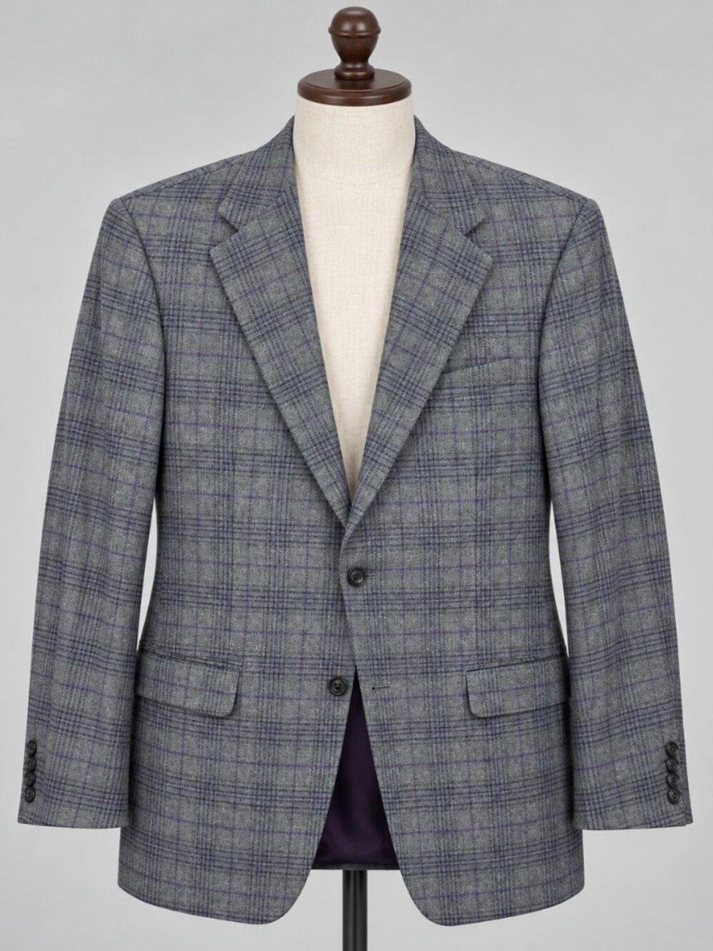 Samuelsohn Blazer Sport Coat Mens 40R Gray Plaid Wool Carlo Barbera Canada